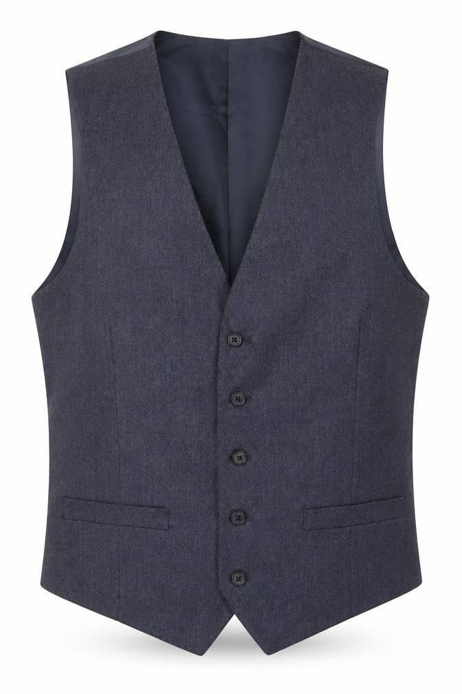 Marks & Spencer Mens Blue Polyester Jacket Suit Waistcoat Size 38 Regular