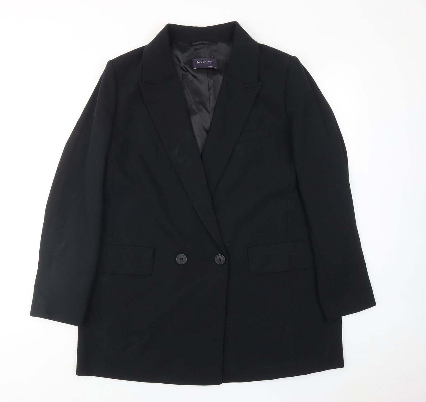 Marks and Spencer Womens Black Polyester Jacket Suit Jacket Size 16