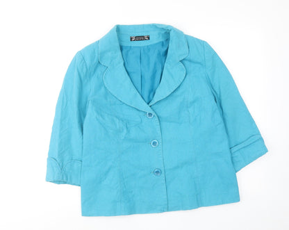 Joanna Hope Womens Blue Jacket Blazer Size 8 Button