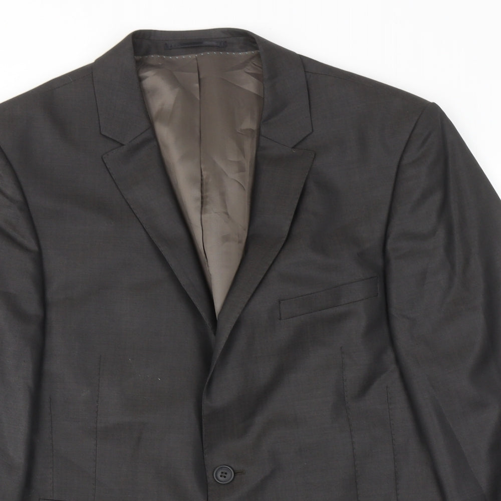 Urban Mens Grey Wool Jacket Suit Jacket Size 42 Regular