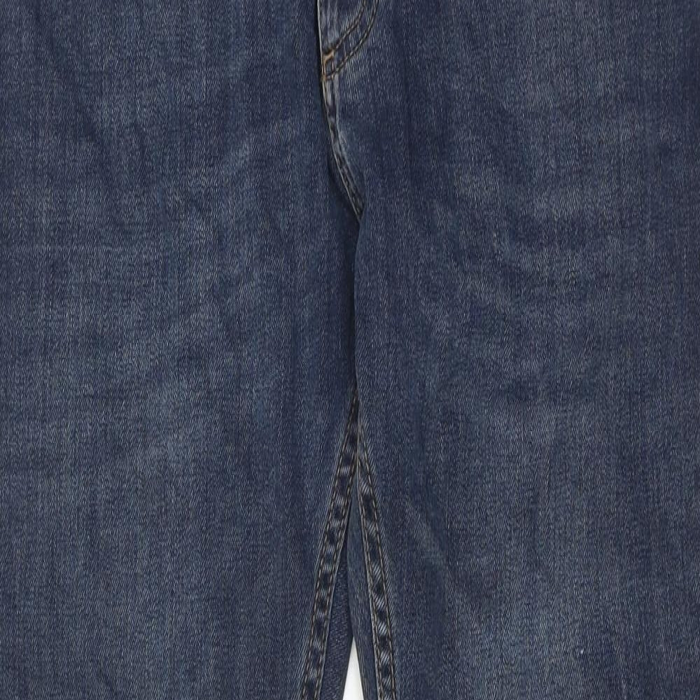 Topman Mens Blue Cotton Skinny Jeans Size 32 in L30 in Regular Button