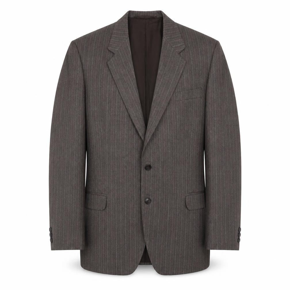 Stylex Fashions Mens Grey Striped Polyester Jacket Suit Jacket Size 44 Regular