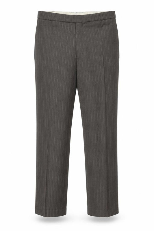 Stylex Fashions Mens Grey Striped Wool Dress Pants Trousers Size 38 in Regular Hook & Eye