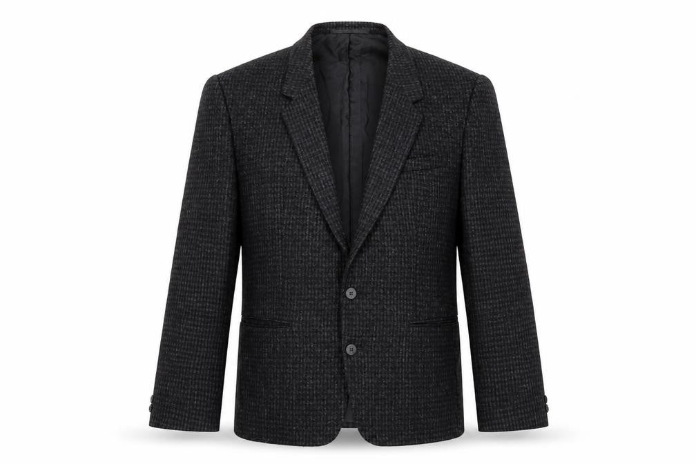 Nico Mens Black Geometric Wool Jacket Blazer Size 40 Regular