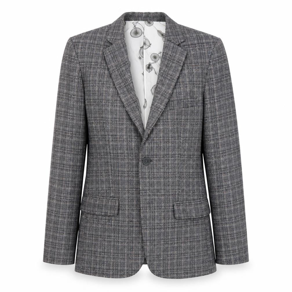 Paisley Womens Grey Check Polyester Jacket Suit Jacket Size 12