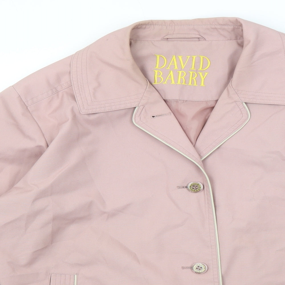 David Barry Womens Pink Jacket Size 16 Button