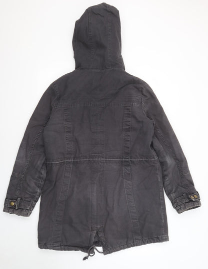 Marks & Spencer Womens Grey Parka Jacket Size 12 Zip