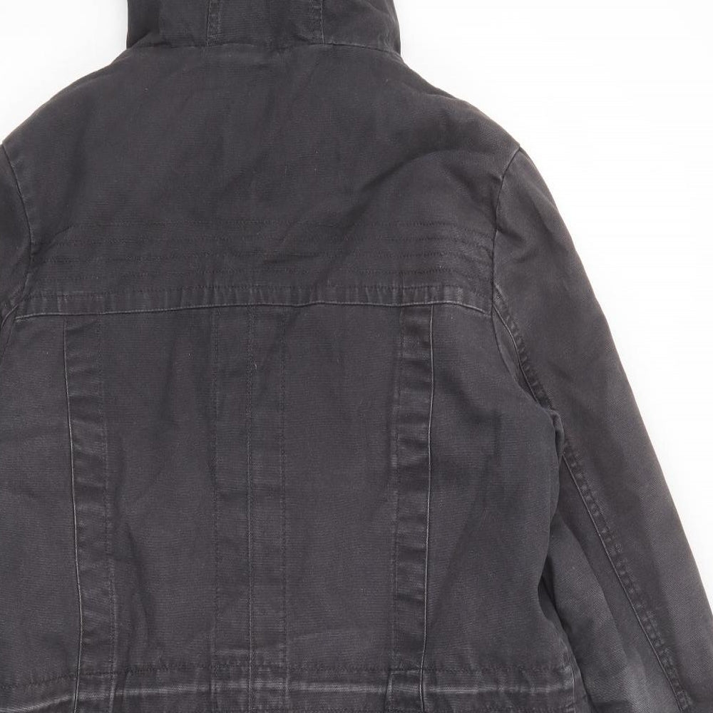 Marks & Spencer Womens Grey Parka Jacket Size 12 Zip