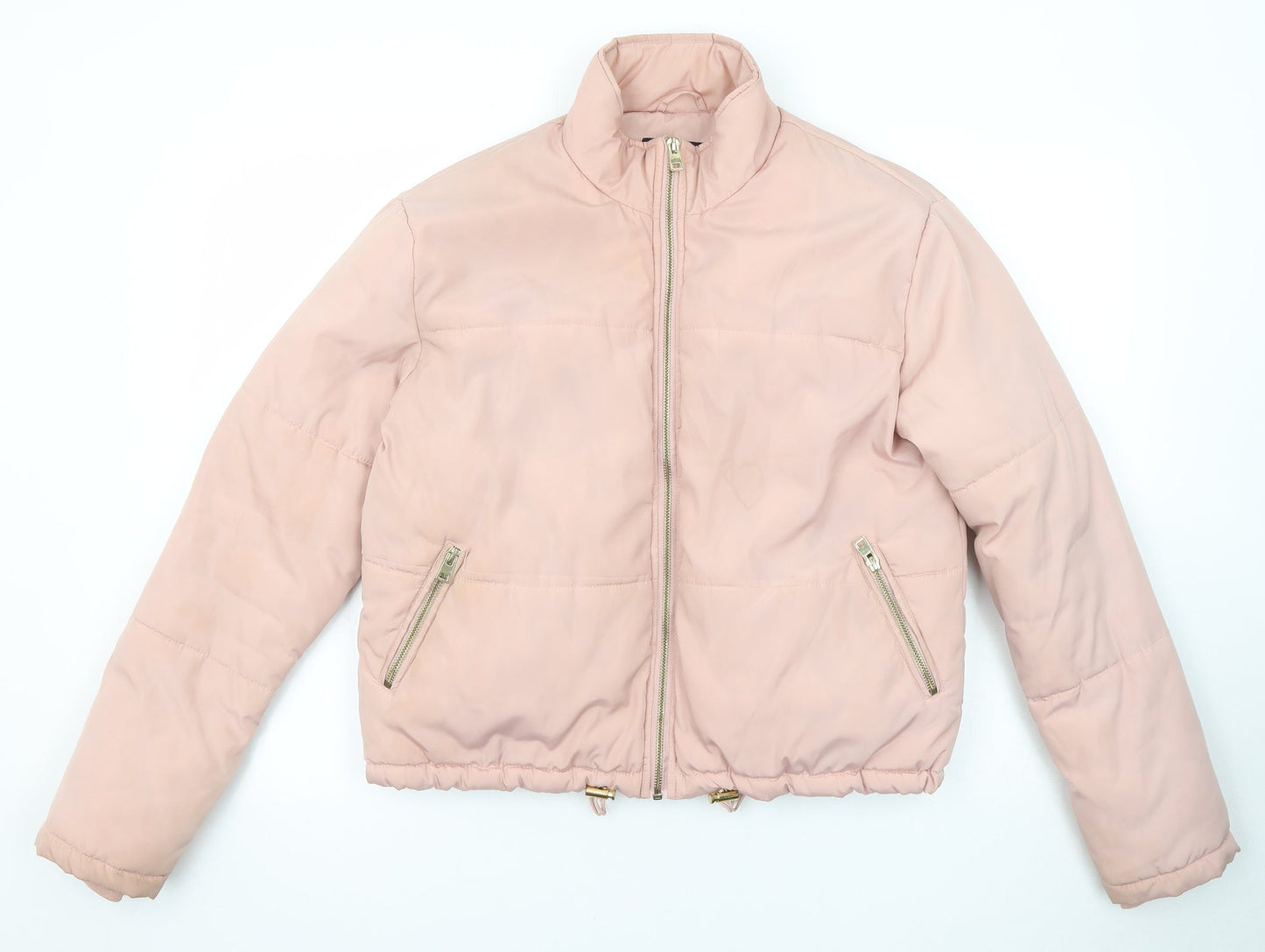 New Look Womens Pink Puffer Jacket Jacket Size 8 Zip