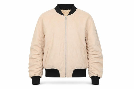 PRETTYLITTLETHING Womens Beige Bomber Jacket Jacket Size 10 Zip