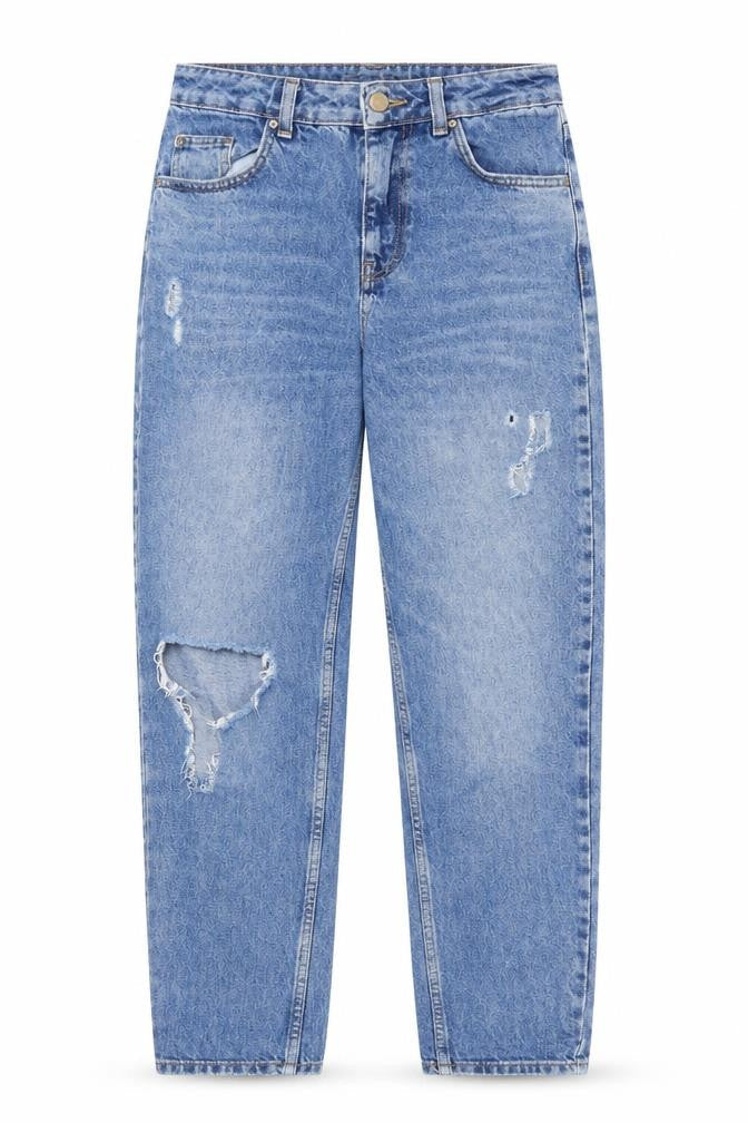 Denim & Co. Womens Blue Cotton Straight Jeans Size 8 Regular Zip