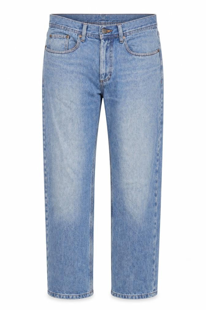 Cotton Traders Mens Blue Cotton Straight Jeans Size 34 in Regular Zip