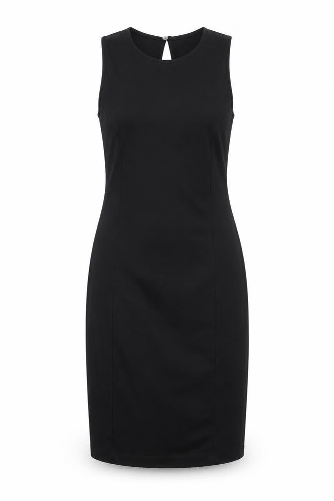 H&M Womens Black Polyester Sheath Size S Boat Neck Button