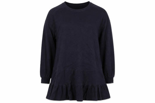 River Island Womens Blue Cotton Trapeze & Swing Size L Boat Neck Pullover