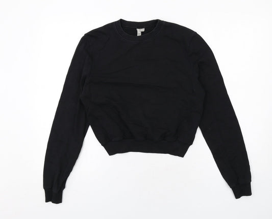 ASOS Womens Black Cotton Pullover Sweatshirt Size 8 Pullover