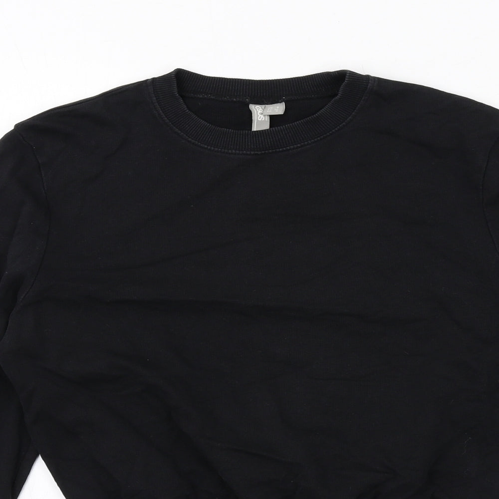 ASOS Womens Black Cotton Pullover Sweatshirt Size 8 Pullover