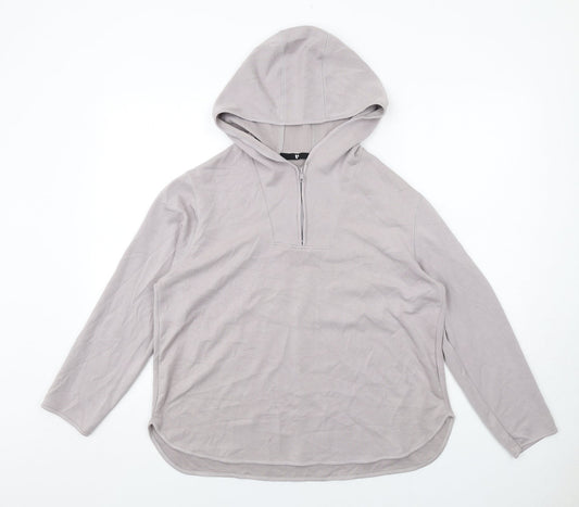 Very Womens Grey Viscose Pullover Hoodie Size S Zip