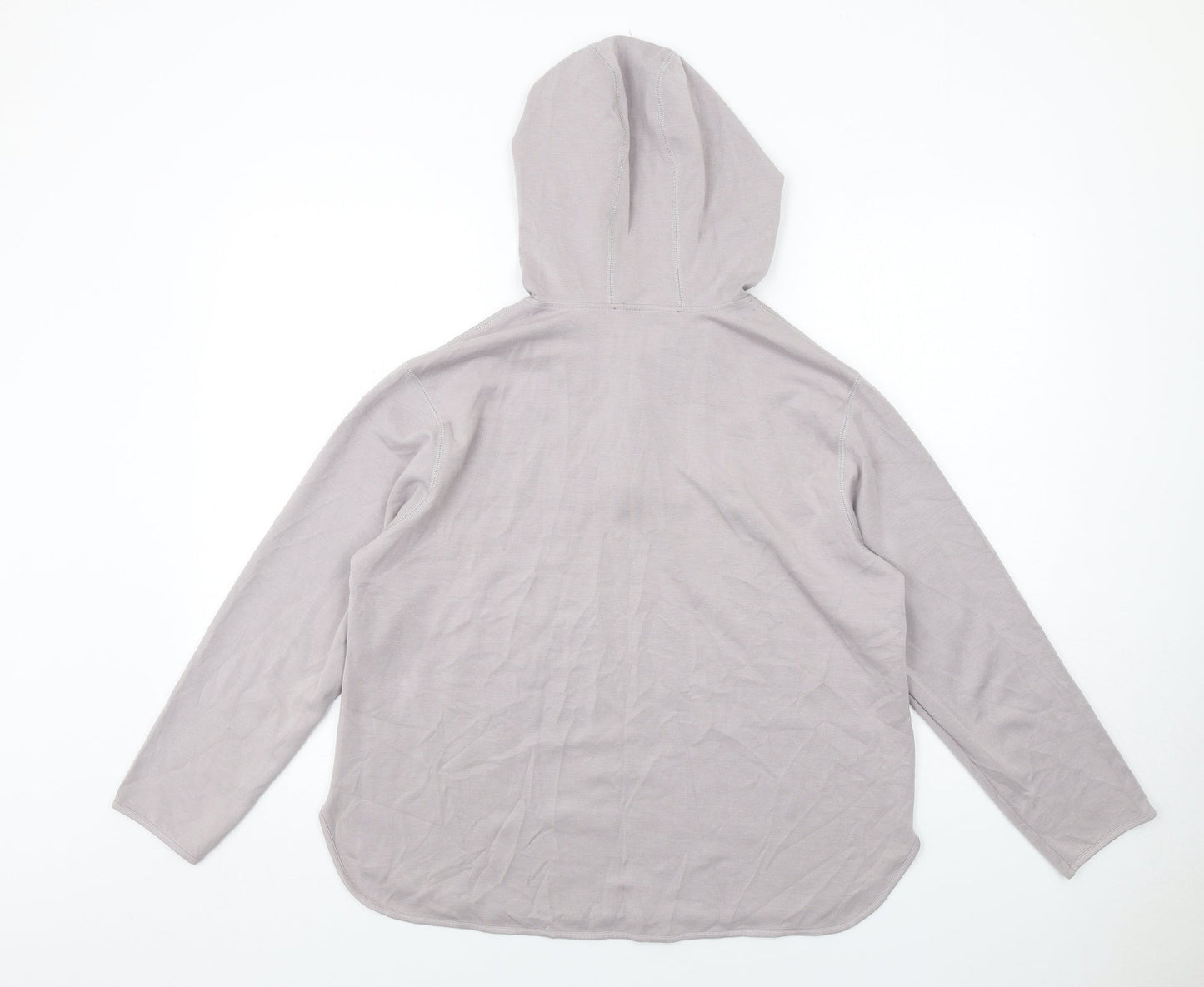 Very Womens Grey Viscose Pullover Hoodie Size S Zip