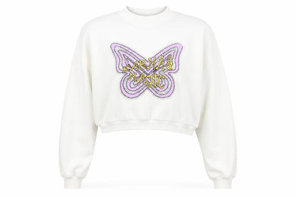 H&M Womens White Cotton Pullover Sweatshirt Size M Pullover - Karma & Magic