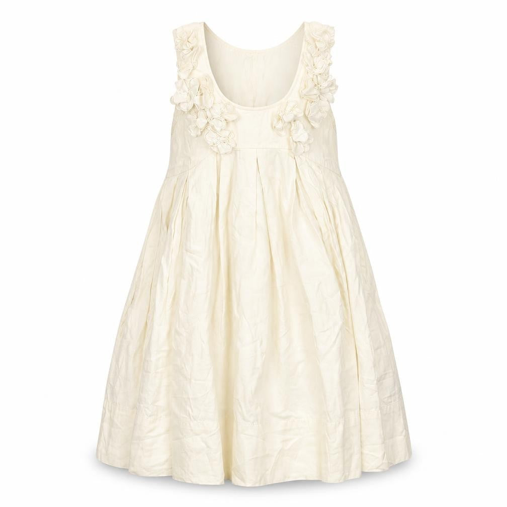 H&M Womens Ivory Cotton A-Line Size 6 Scoop Neck Button