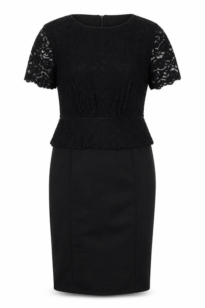 Phase Eight Womens Black Nylon Shift Size 10 Round Neck Zip