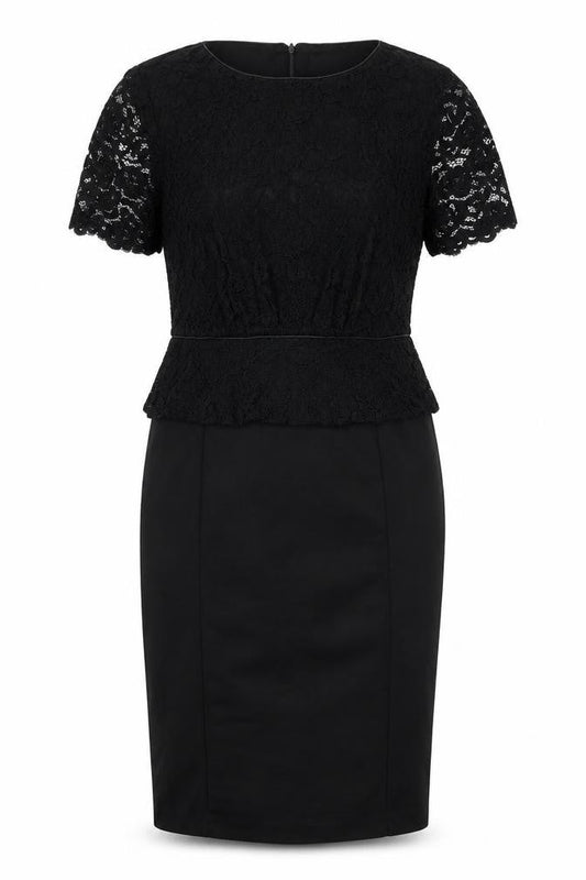 Phase Eight Womens Black Nylon Shift Size 10 Round Neck Zip