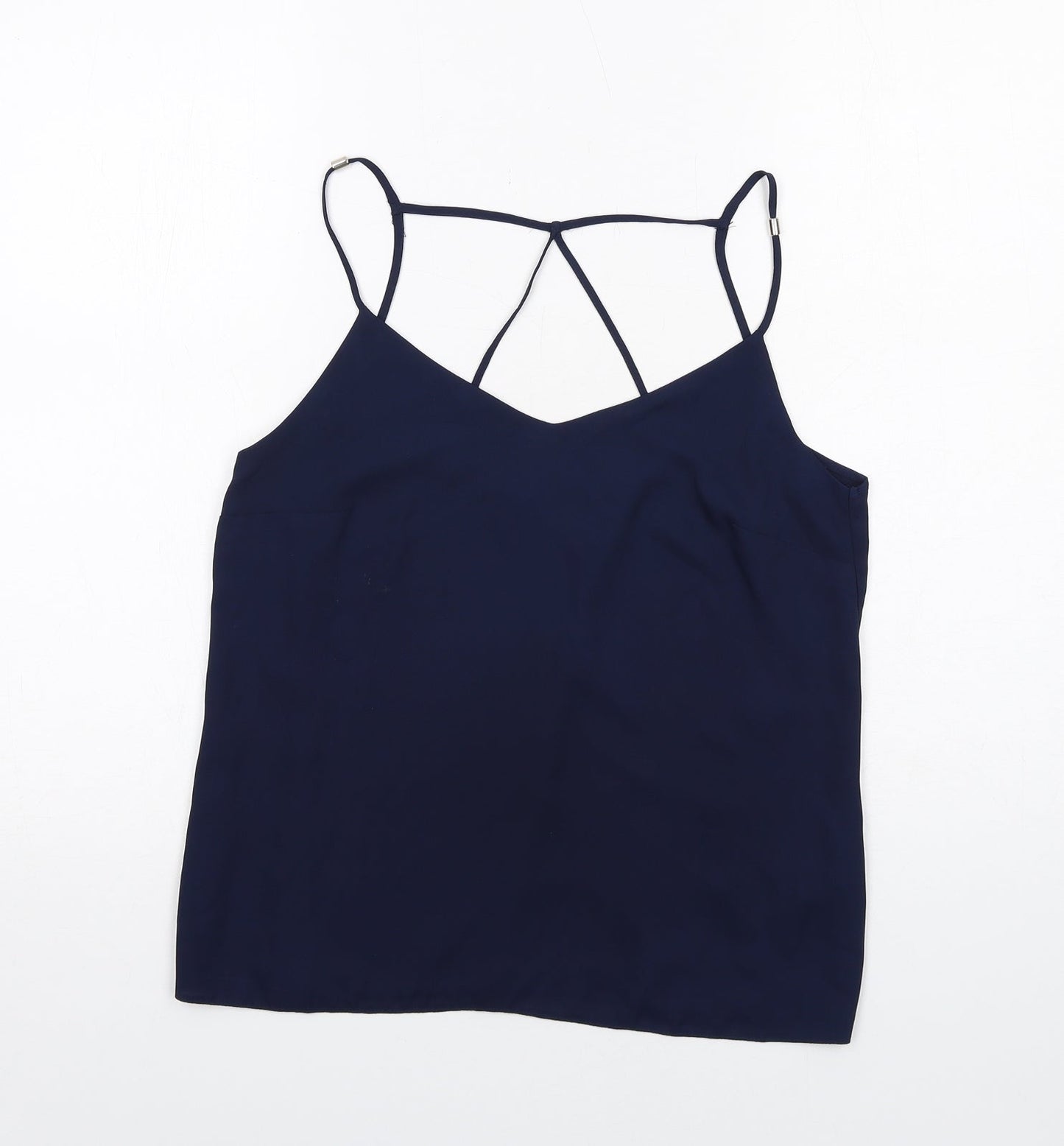 Lipsy Womens Blue Polyester Basic Tank Size 10 V-Neck