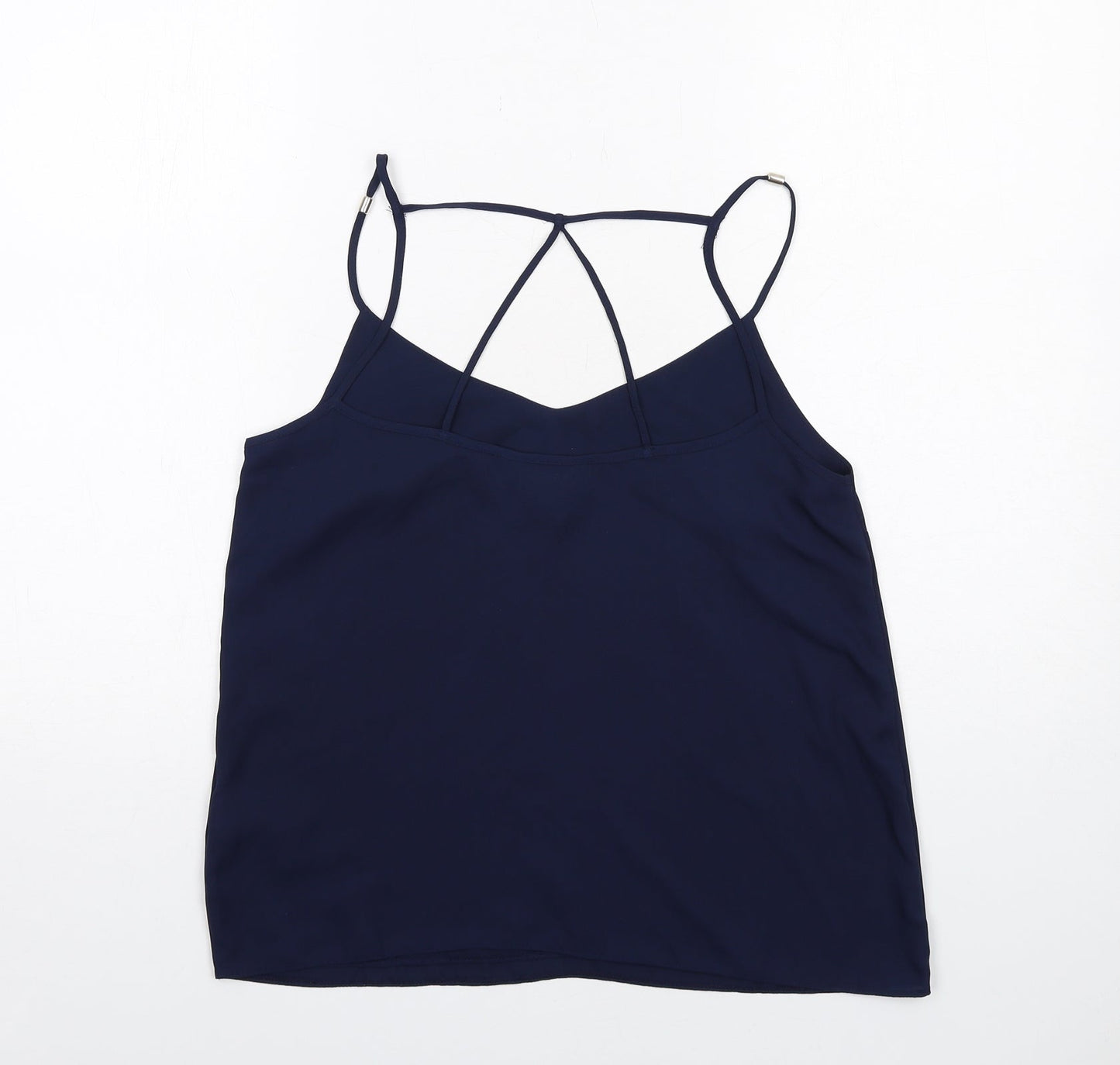 Lipsy Womens Blue Polyester Basic Tank Size 10 V-Neck