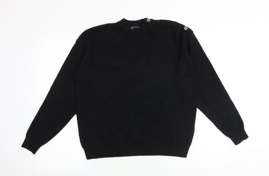 Marks and Spencer Womens Black Round Neck Viscose Pullover Jumper Size M