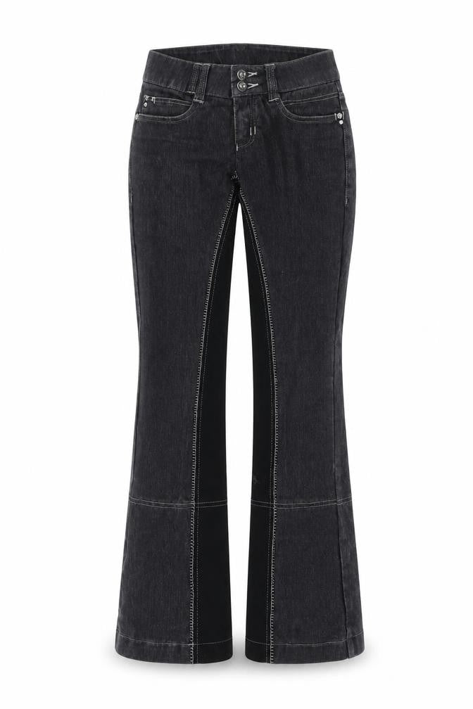 HKM Girls Grey Cotton Bootcut Jeans Size 10-11 Years Regular Button