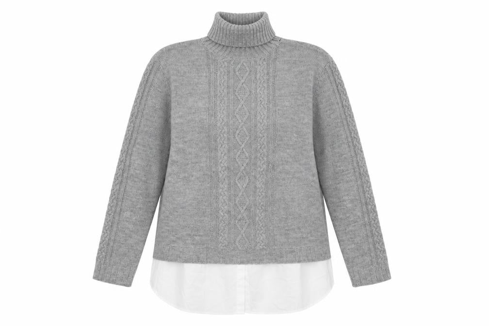 Dorothy Perkins Womens Grey Roll Neck Acrylic Pullover Jumper Size 8
