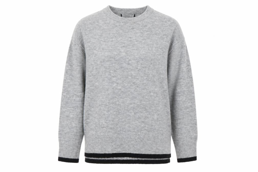 New Look Womens Grey Round Neck Acrylic Pullover Jumper Size S