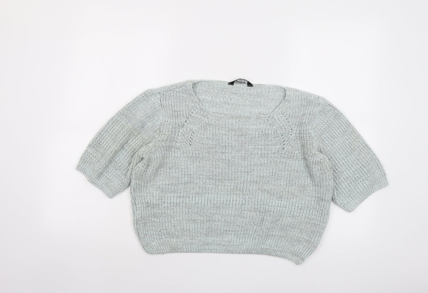 Miss Selfridge Womens Grey Round Neck Acrylic Pullover Jumper Size 12