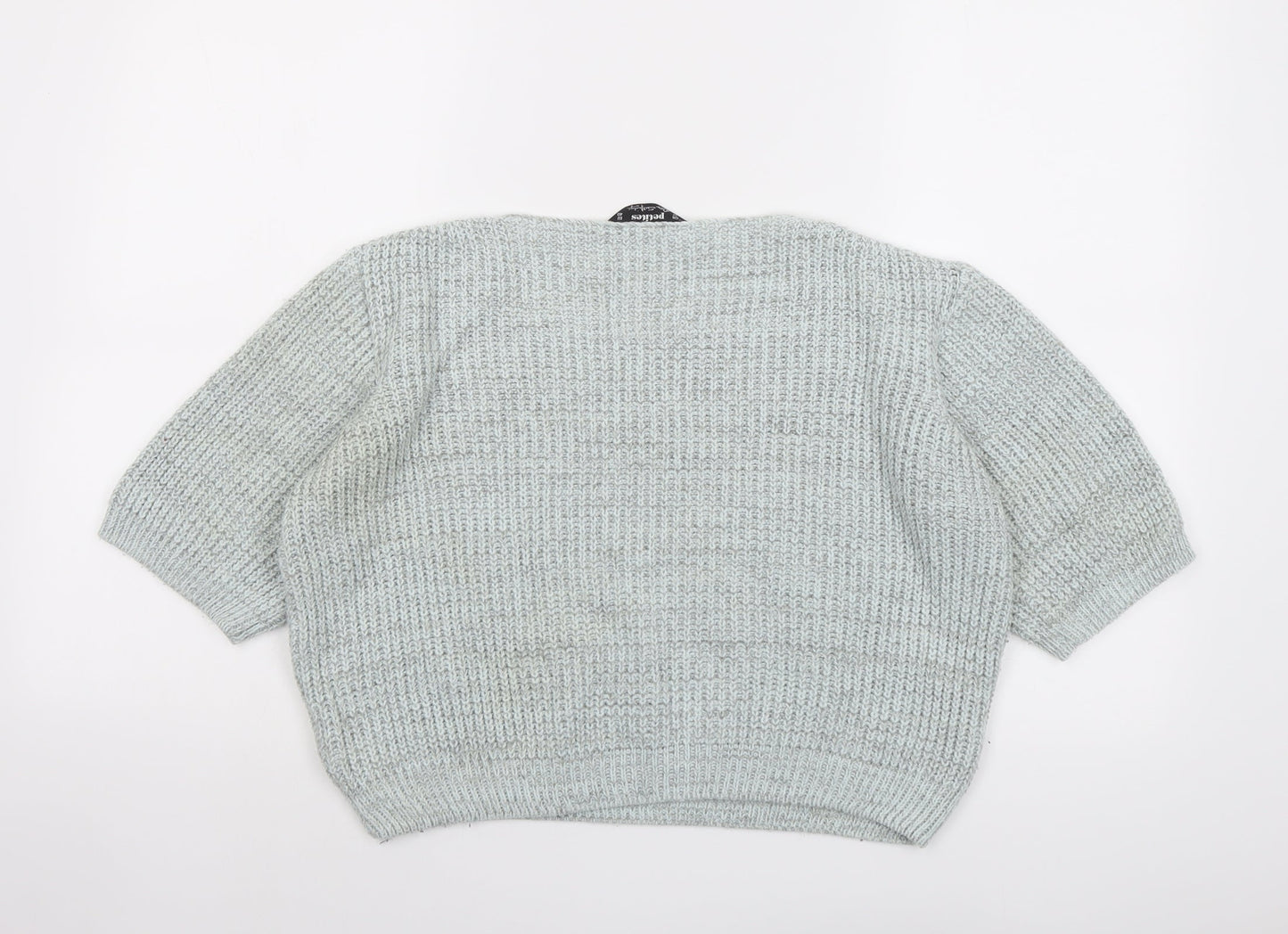 Miss Selfridge Womens Grey Round Neck Acrylic Pullover Jumper Size 12