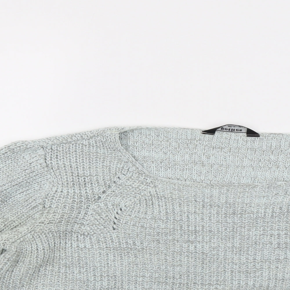Miss Selfridge Womens Grey Round Neck Acrylic Pullover Jumper Size 12