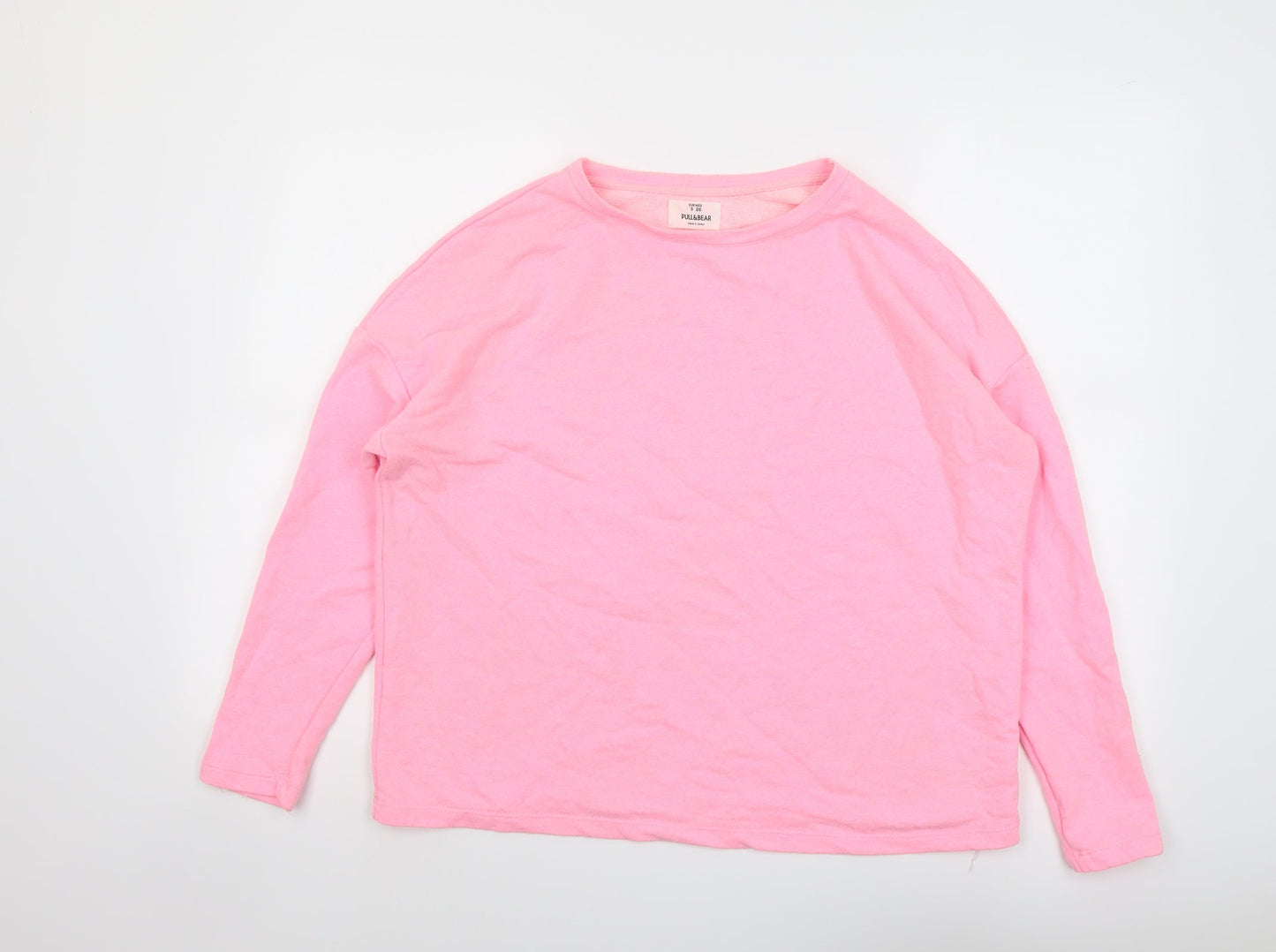 Pull&Bear Womens Pink Cotton Pullover Sweatshirt Size S Pullover