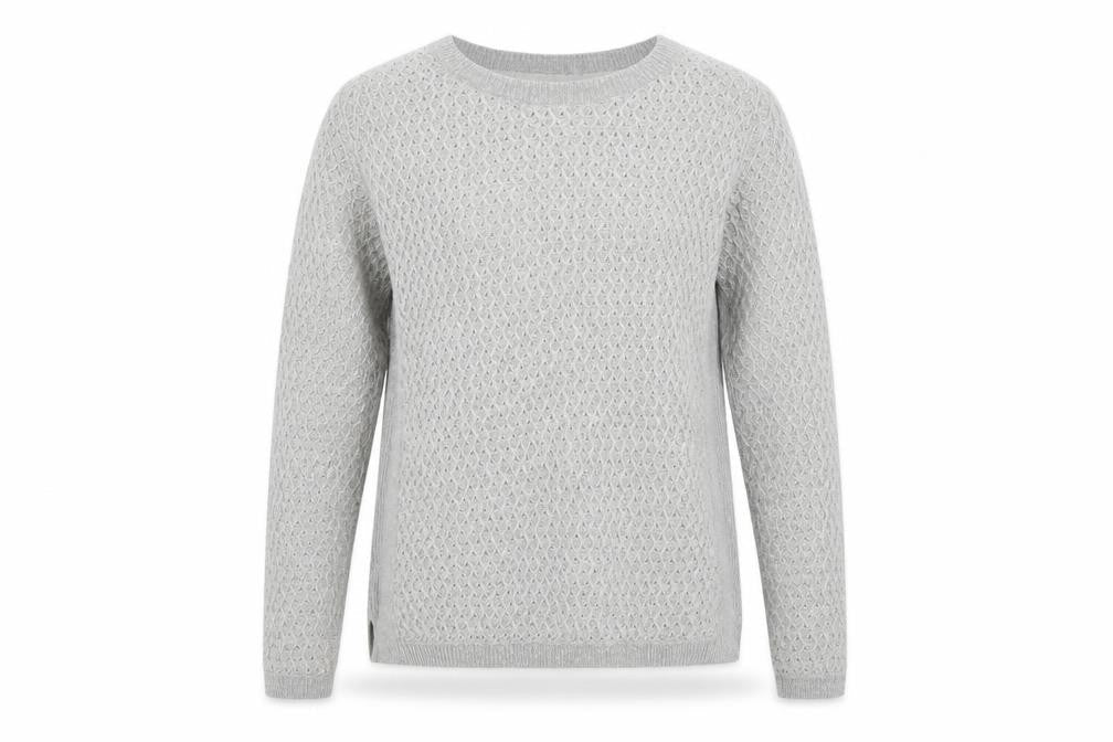 EWM Womens Grey Round Neck Acrylic Pullover Jumper Size 10 - Size 10-12