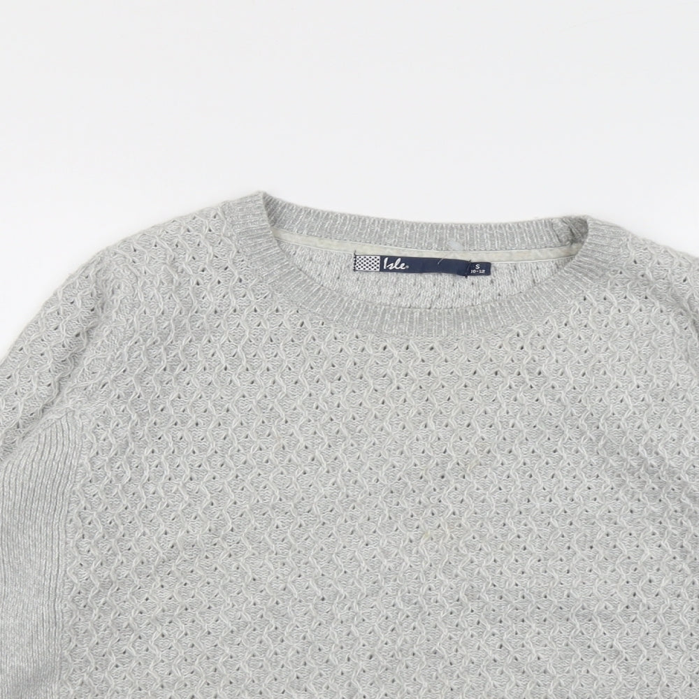 EWM Womens Grey Round Neck Acrylic Pullover Jumper Size 10 - Size 10-12