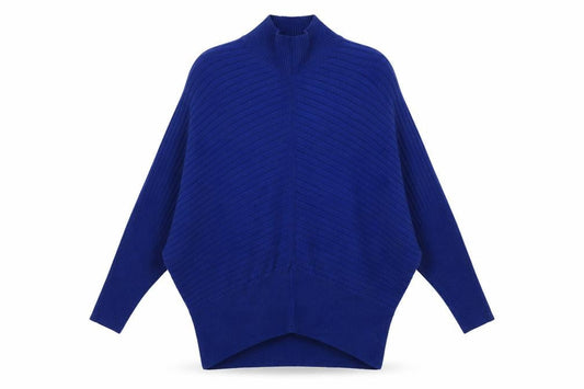 River Island Womens Blue High Neck Viscose Pullover Jumper Size XS