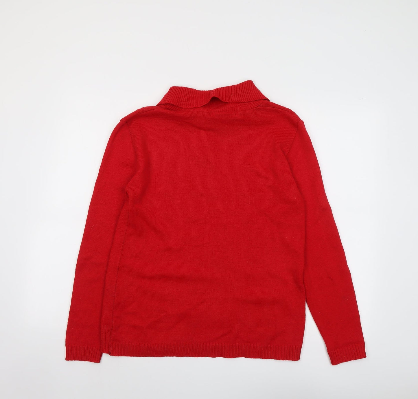 Pure & Natural Womens Red Roll Neck Acrylic Pullover Jumper Size M