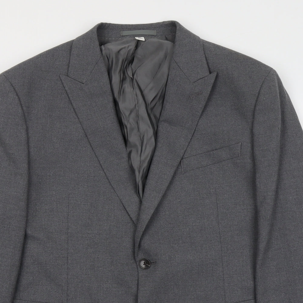 Marks and Spencer Mens Grey Polyester Jacket Suit Jacket Size 42 Regular