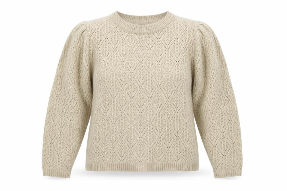 ASOS Womens Beige Round Neck Argyle/Diamond Acrylic Pullover Jumper Size 18