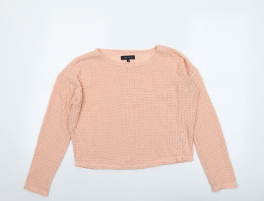 New Look Womens Pink Round Neck Polyester Pullover Jumper Size 8