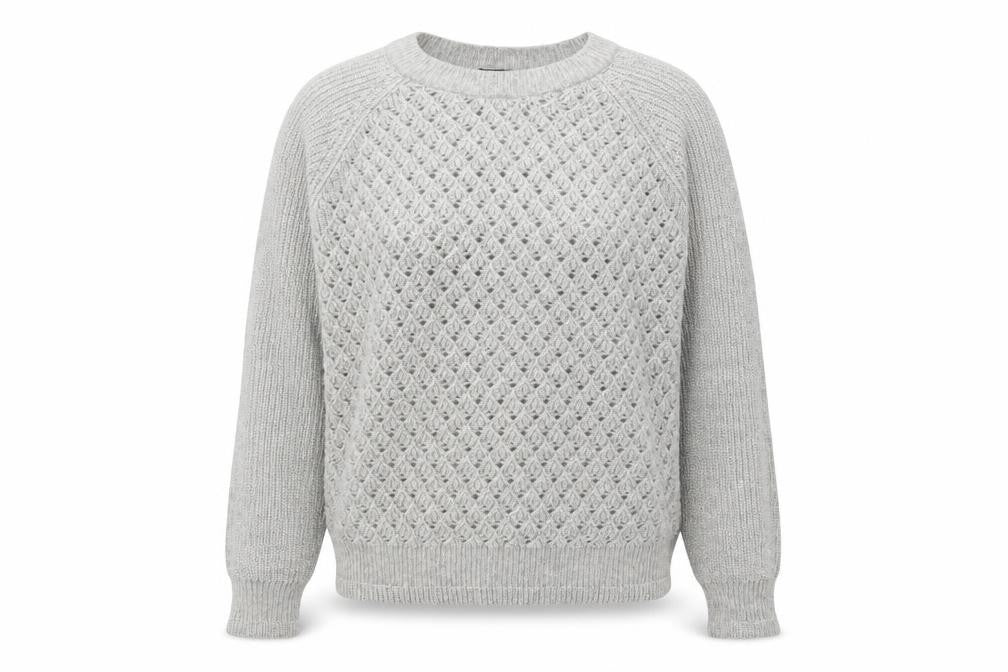 Marks & Spencer Womens Grey Round Neck Polyester Pullover Jumper Size M