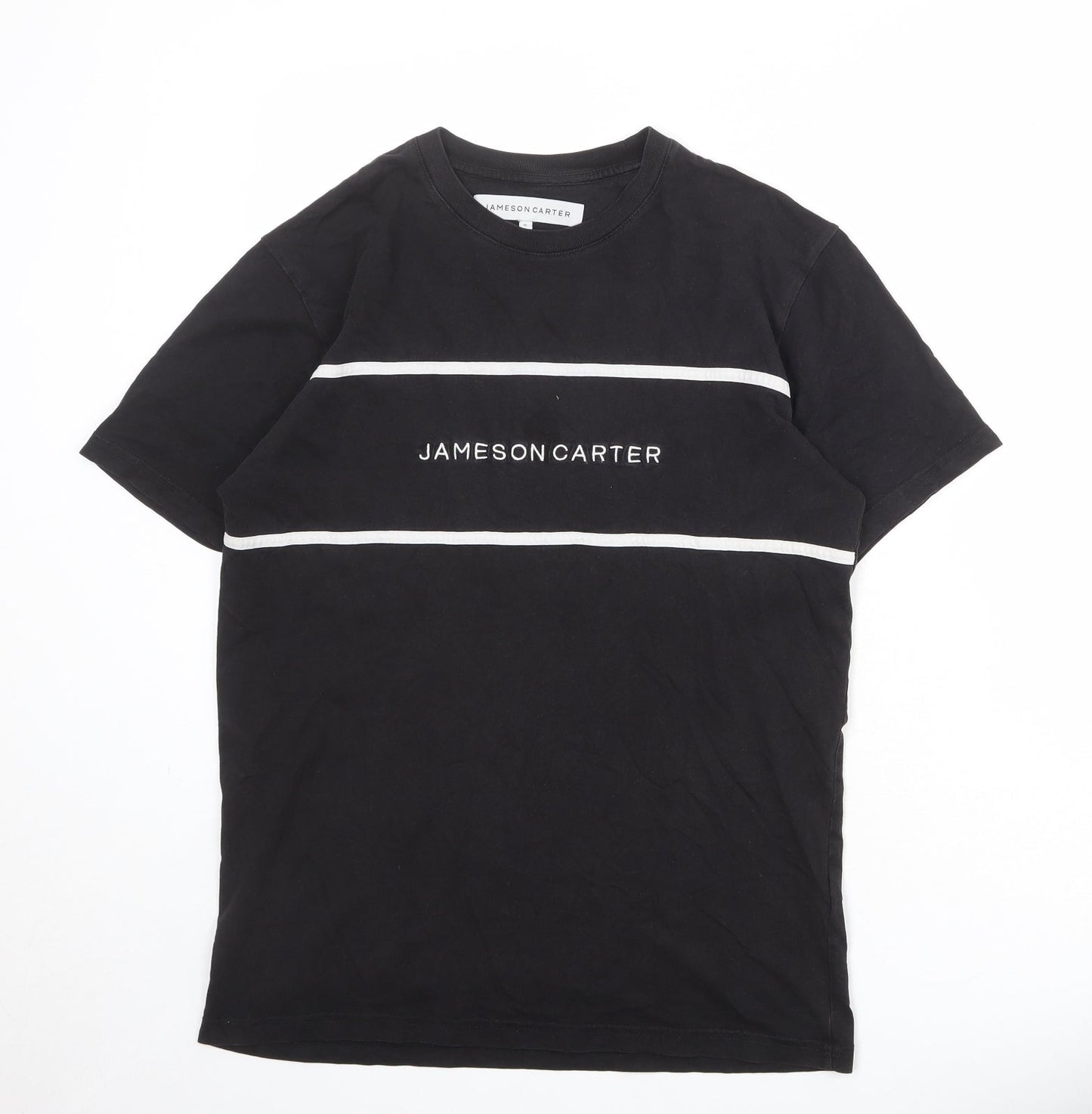 Jameson Carter Mens Black Cotton T-Shirt Size S Round Neck
