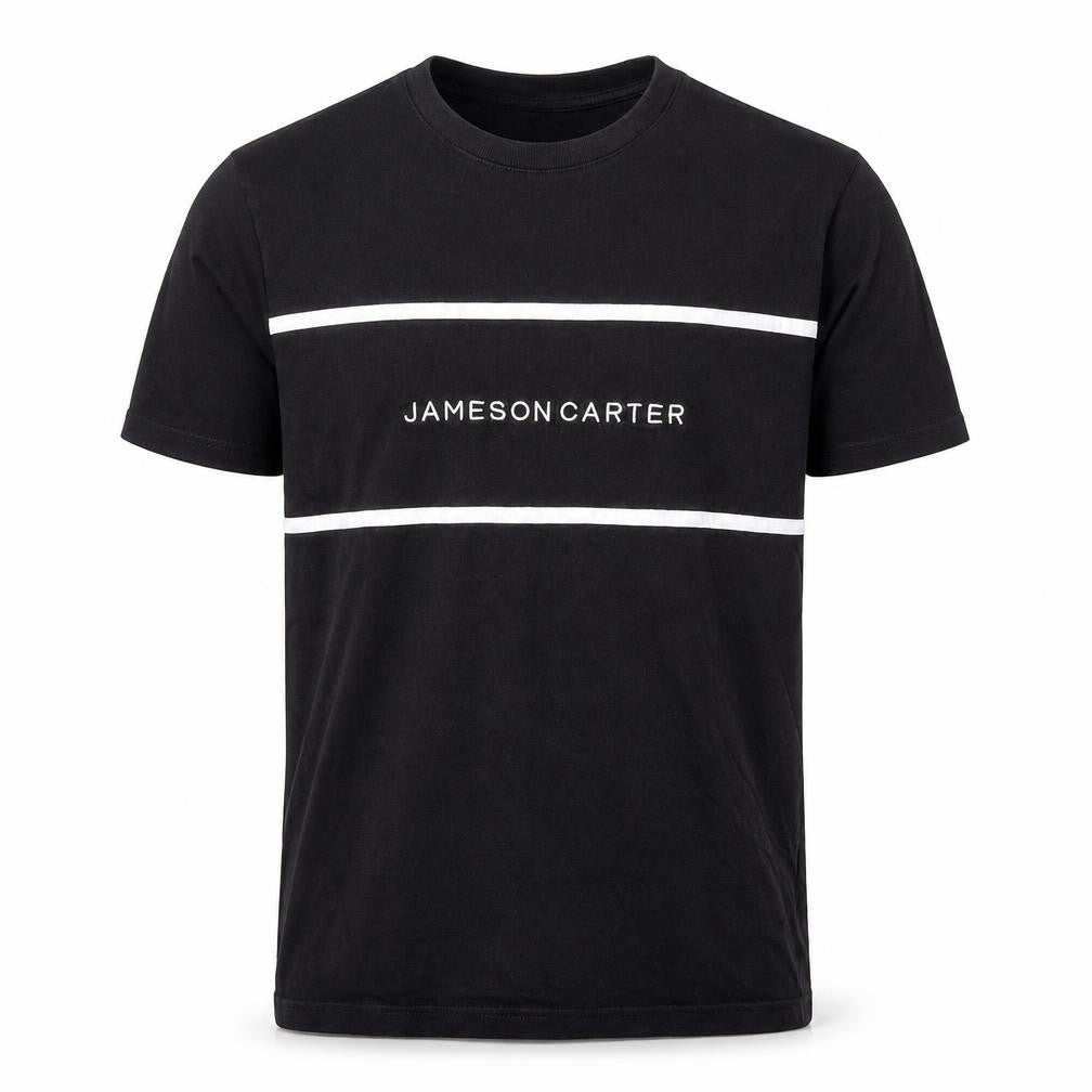 Jameson Carter Mens Black Cotton T-Shirt Size S Round Neck