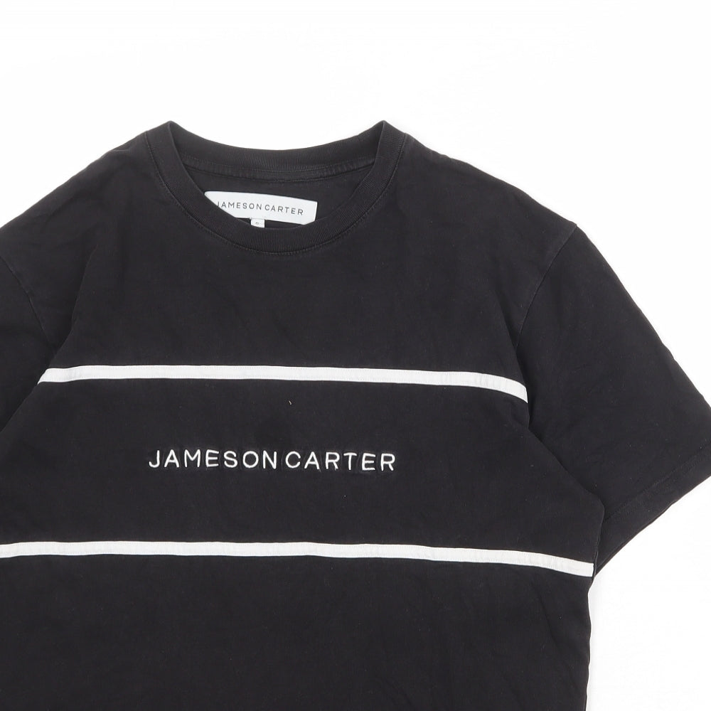 Jameson Carter Mens Black Cotton T-Shirt Size S Round Neck