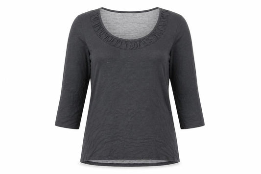 Just Elegance Womens Grey Viscose Basic T-Shirt Size 14 Scoop Neck