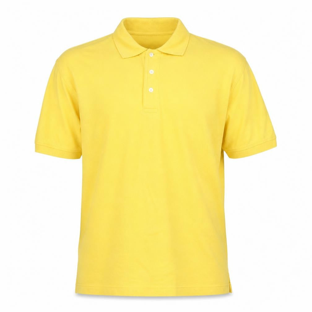 St Michael Mens Yellow 100% Cotton Polo Size S Collared Button