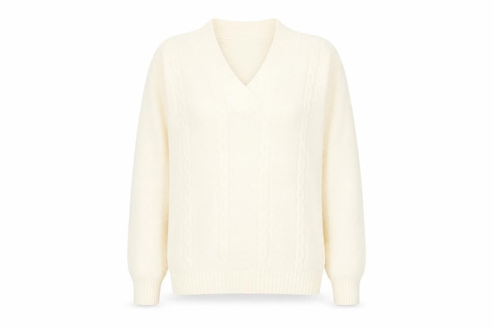 Richards Womens Yellow V-Neck Acrylic Pullover Jumper Size S